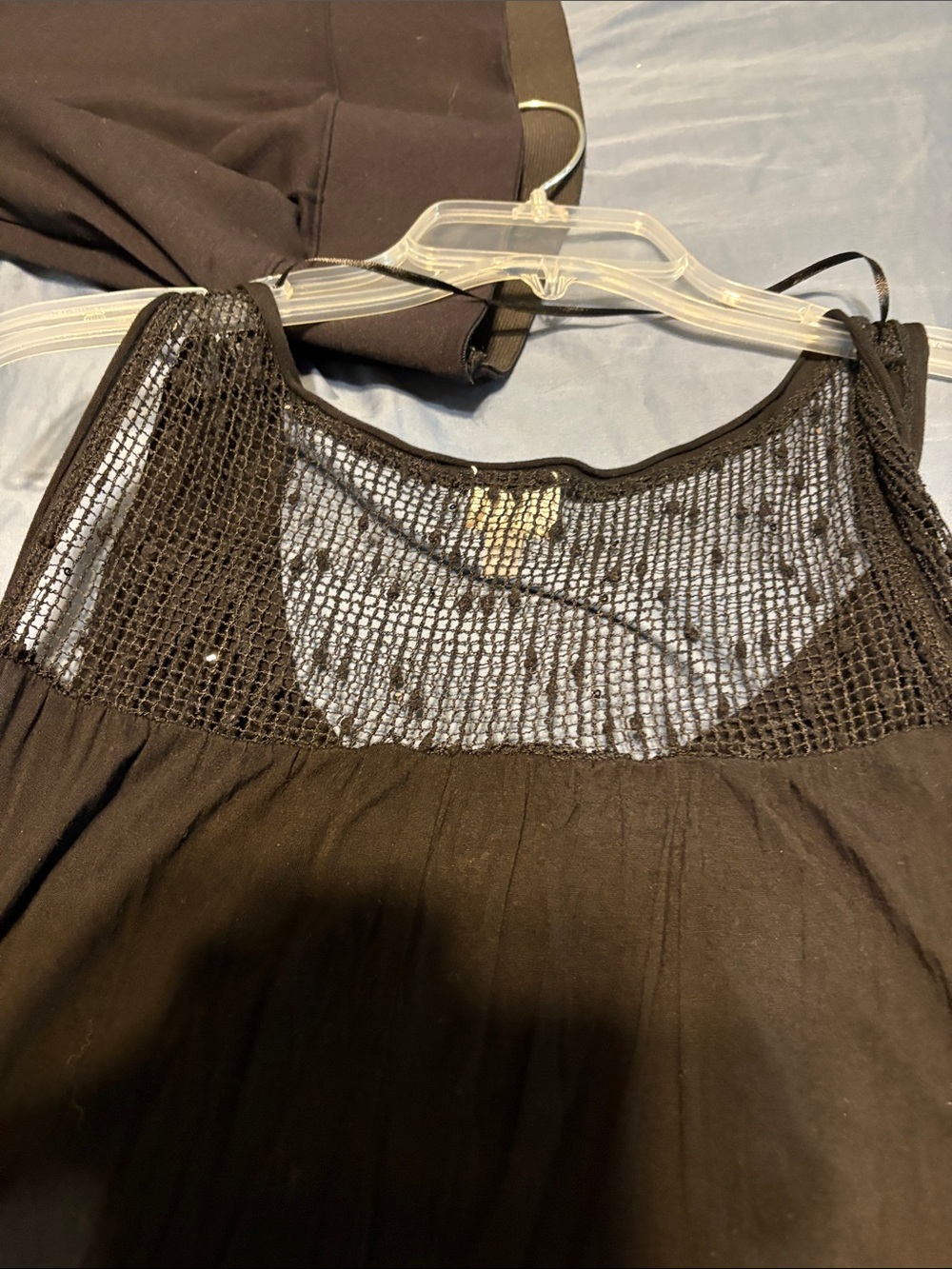 Black Textured Knit Sweater Classic Crew Neck black leggings and sleeveless top - Picture 15 of 16